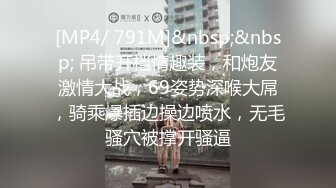 [MP4/ 791M]&nbsp;&nbsp; 吊带开档情趣装，和炮友激情大战，69姿势深喉大屌，骑乘爆插边操边喷水，无毛骚穴被撑开骚逼